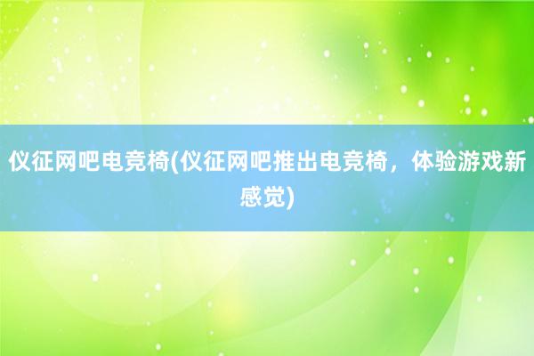 仪征网吧电竞椅(仪征网吧推出电竞椅，体验游戏新感觉)