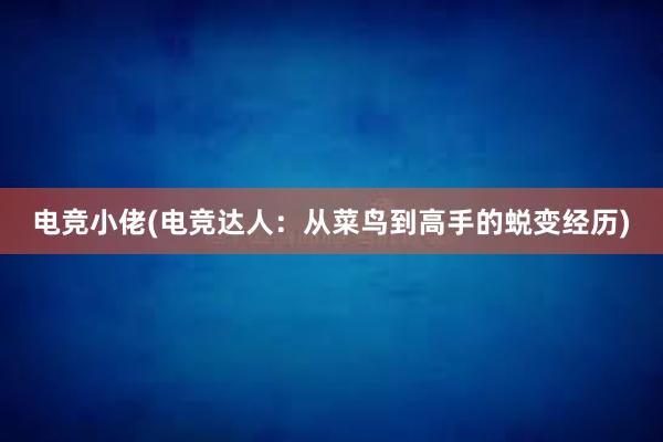 电竞小佬(电竞达人：从菜鸟到高手的蜕变经历)