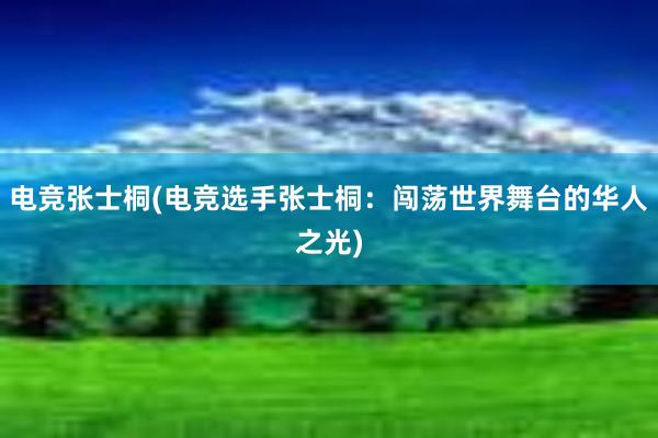 电竞张士桐(电竞选手张士桐：闯荡世界舞台的华人之光)