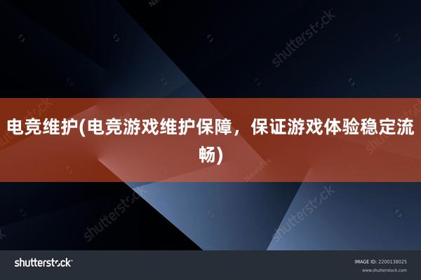 电竞维护(电竞游戏维护保障，保证游戏体验稳定流畅)