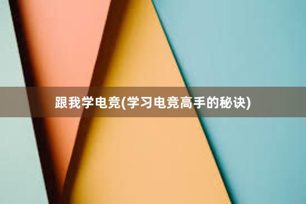 跟我学电竞(学习电竞高手的秘诀)