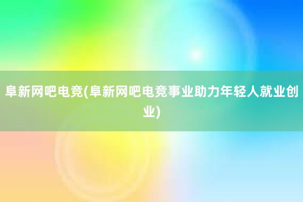 阜新网吧电竞(阜新网吧电竞事业助力年轻人就业创业)