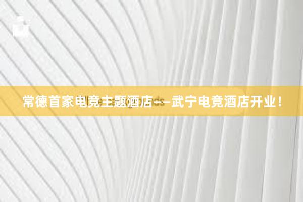 常德首家电竞主题酒店——武宁电竞酒店开业！