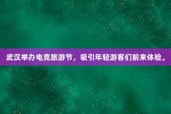 武汉举办电竞旅游节，吸引年轻游客们前来体验。