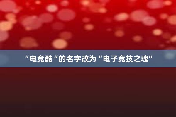 “电竞酷“的名字改为“电子竞技之魂”