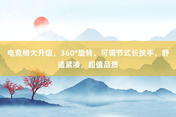 电竞椅大升级，360°旋转、可调节式长扶手，舒适紧凑，超值品质